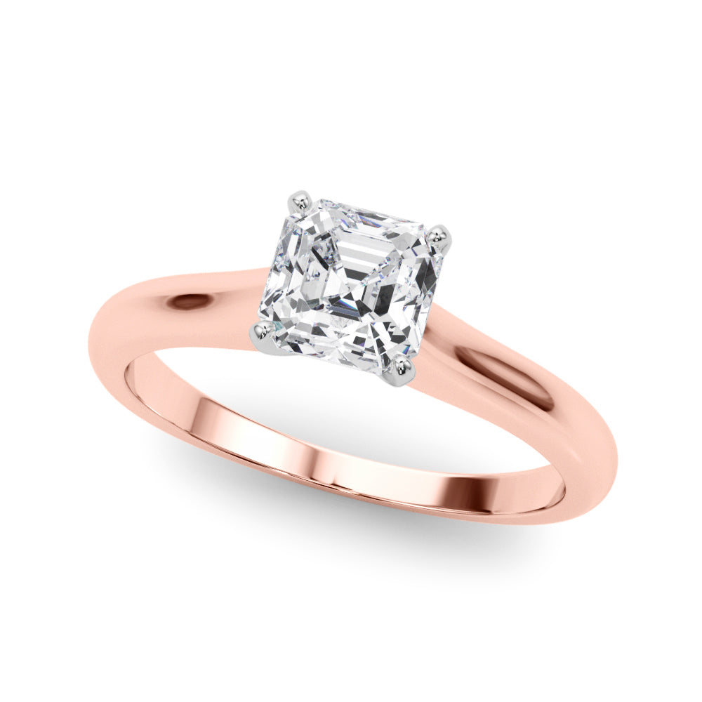 Cathedral Asscher Solitaire Engagement Ring