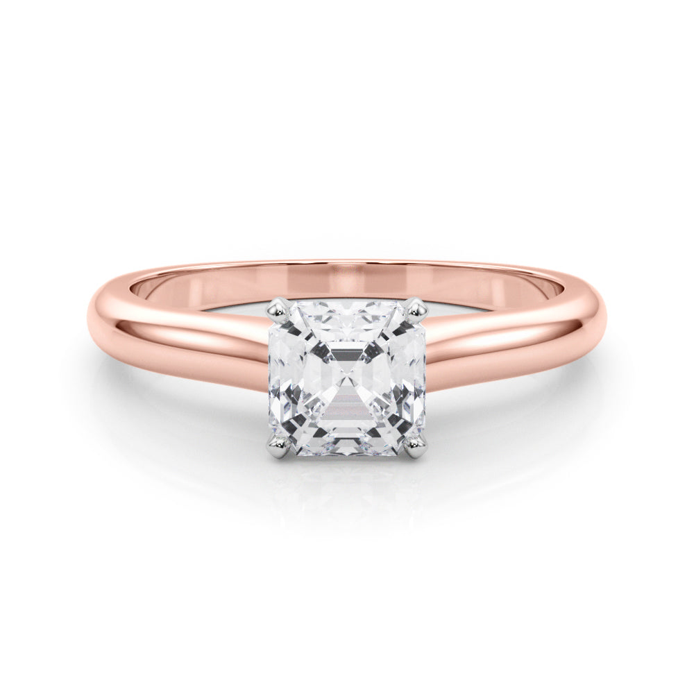 Cathedral Asscher Solitaire Engagement Ring