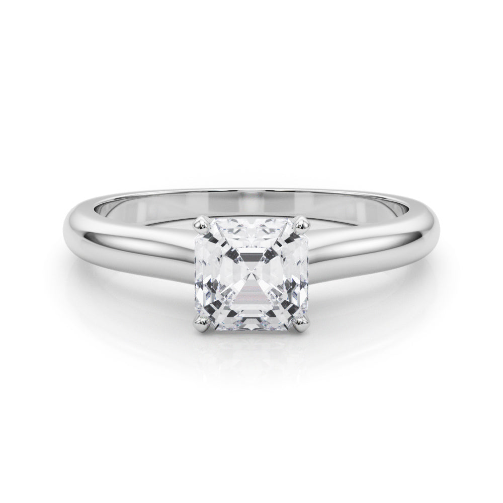 Cathedral Asscher Solitaire Engagement Ring