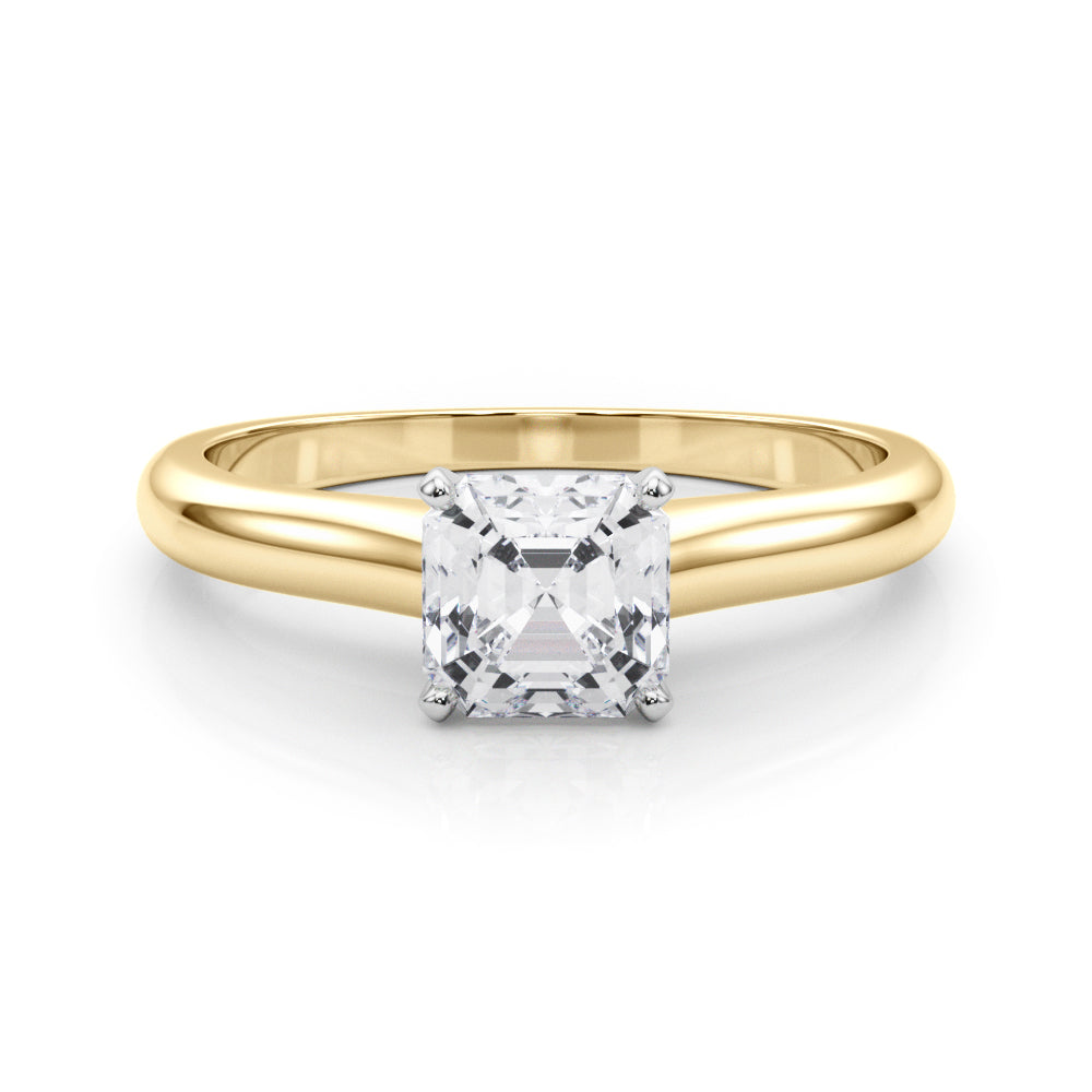 Cathedral Asscher Solitaire Engagement Ring