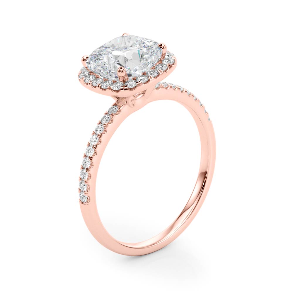 Cushion Halo Lab Grown Diamond Engagement Ring