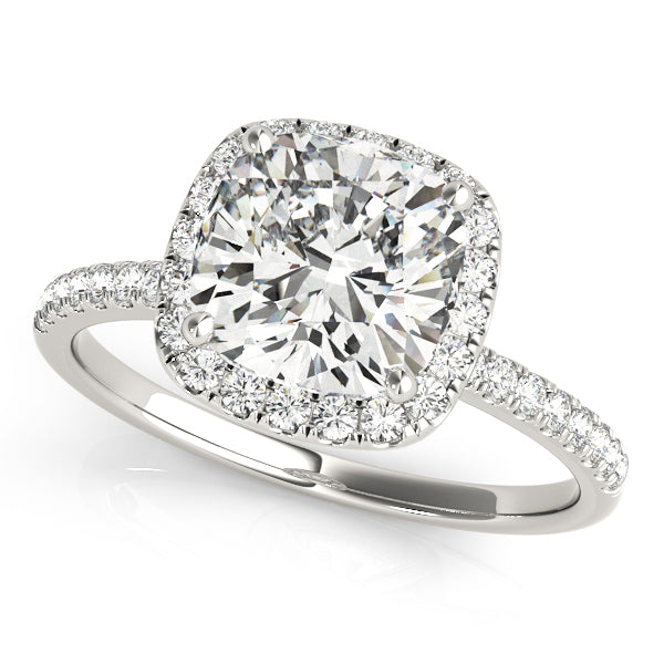 Cushion Halo Lab Grown Diamond Engagement Ring