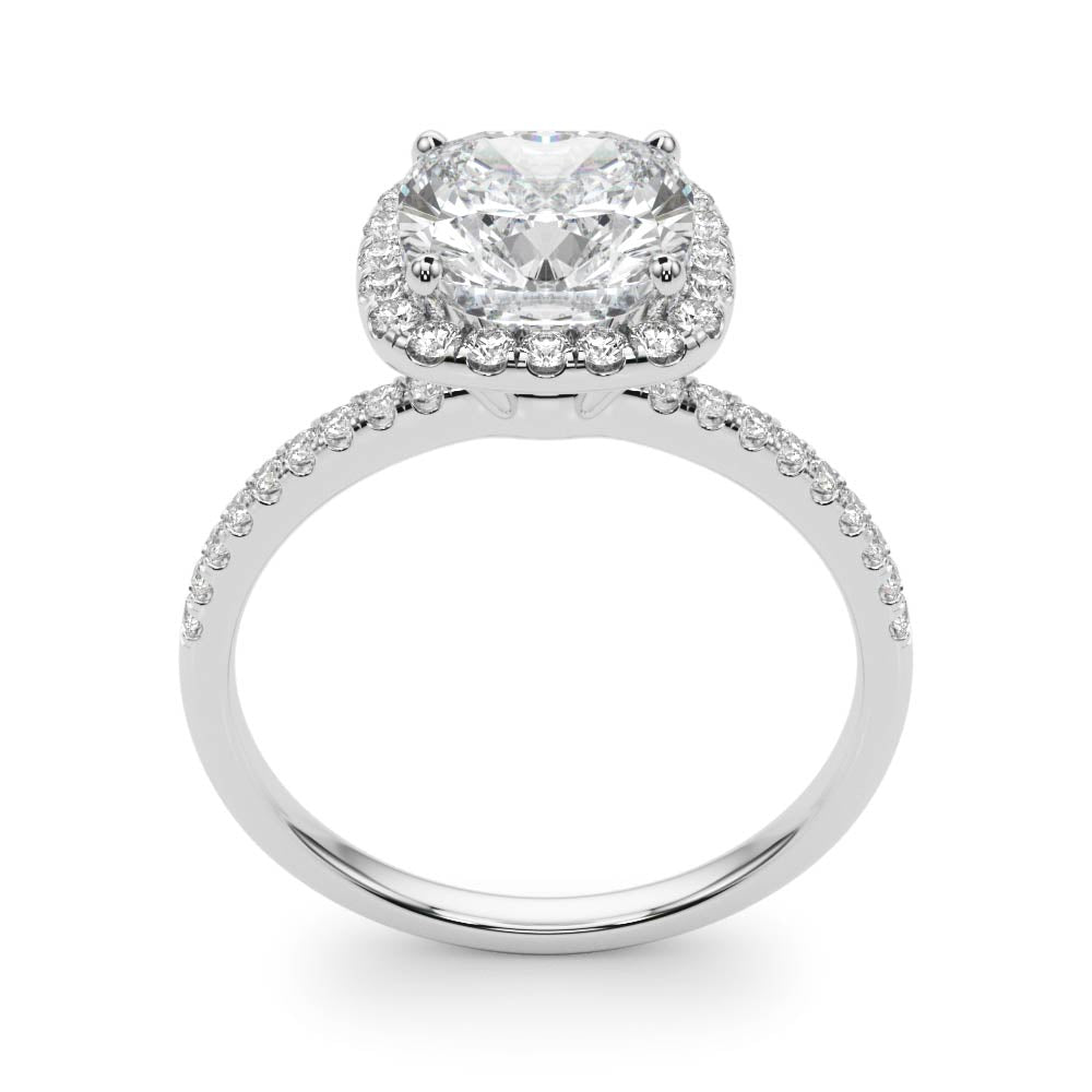 Cushion Halo Lab Grown Diamond Engagement Ring