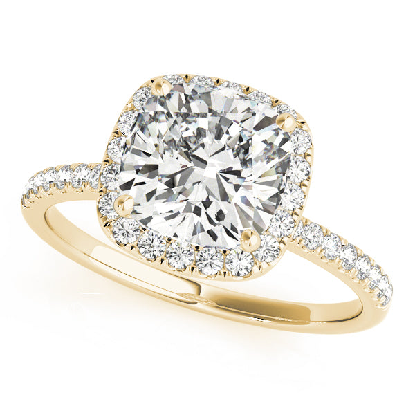 Cushion Halo Lab Grown Diamond Engagement Ring