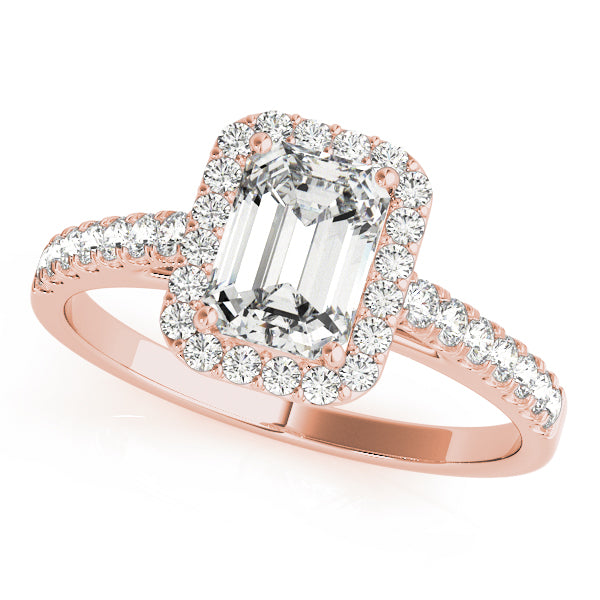 Emerald Halo Lab Grown Diamond Engagement Ring