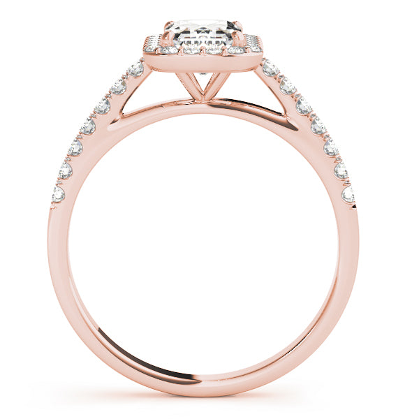Emerald Halo Lab Grown Diamond Engagement Ring
