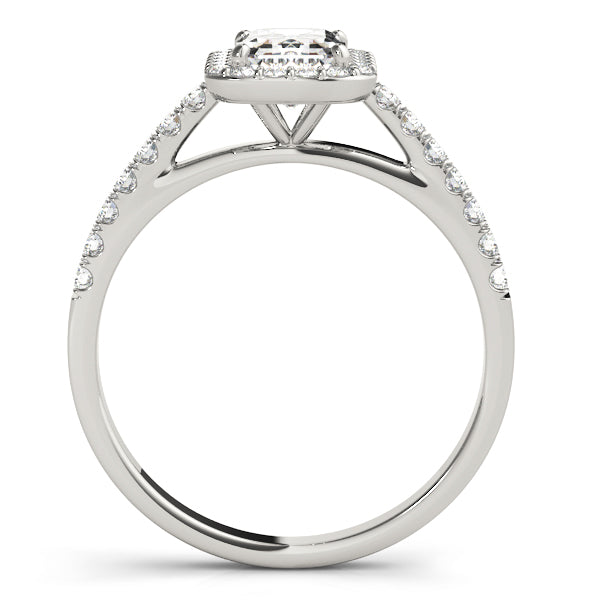 Emerald Halo Lab Grown Diamond Engagement Ring