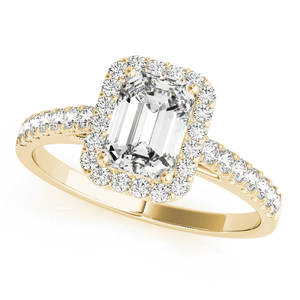 Emerald Halo Lab Grown Diamond Engagement Ring
