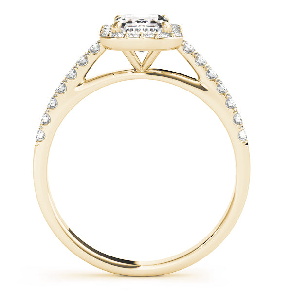 Emerald Halo Lab Grown Diamond Engagement Ring