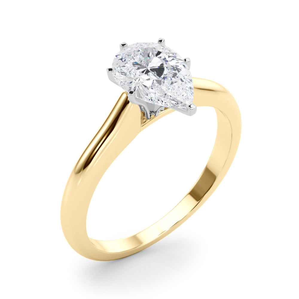Cathedral Pear Solitaire Engagement Ring