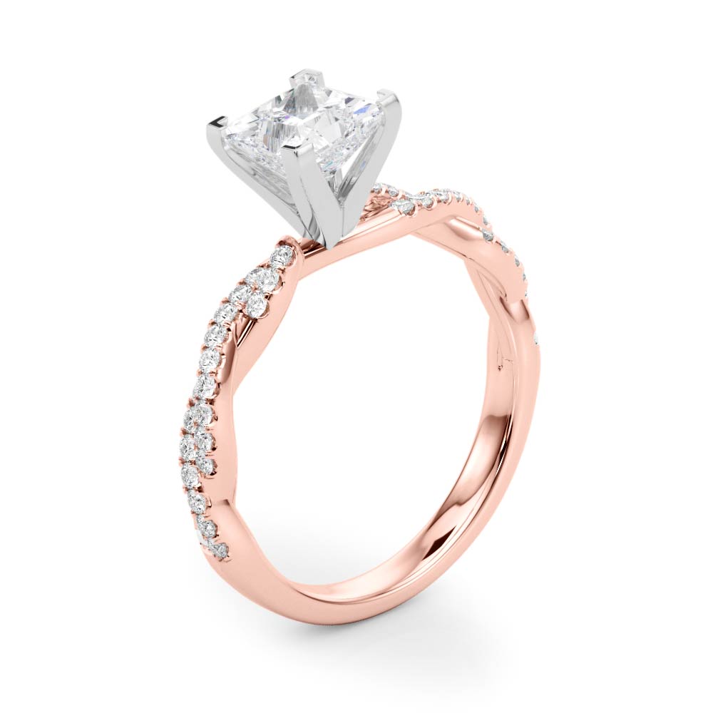 Princess Lab Grown Diamond Double Twist Engagement Ring