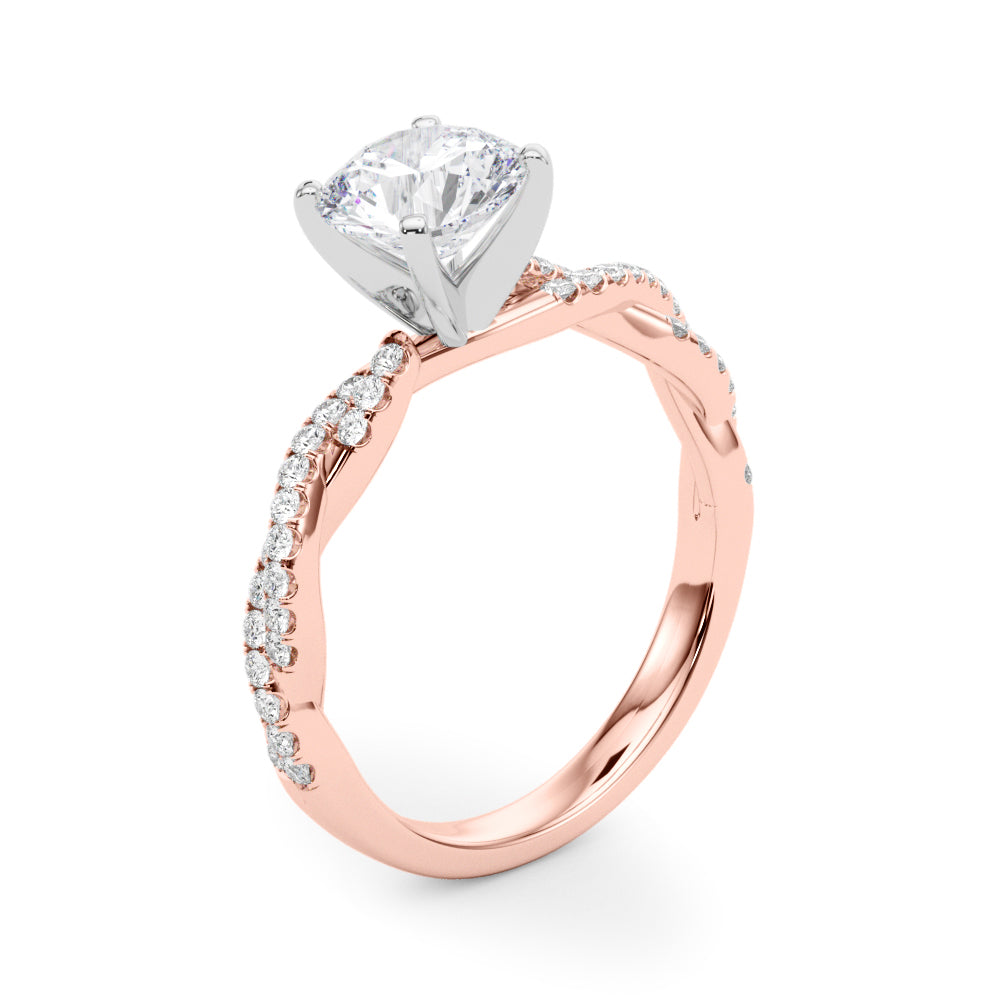 Round Double Twist Engagement Ring