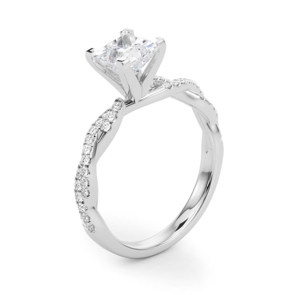Princess Lab Grown Diamond Double Twist Engagement Ring