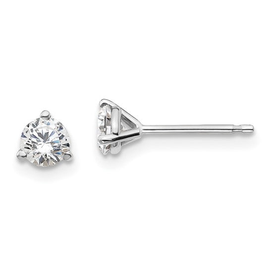 White Gold Martini Round Lab Grown Diamond Stud Earrings