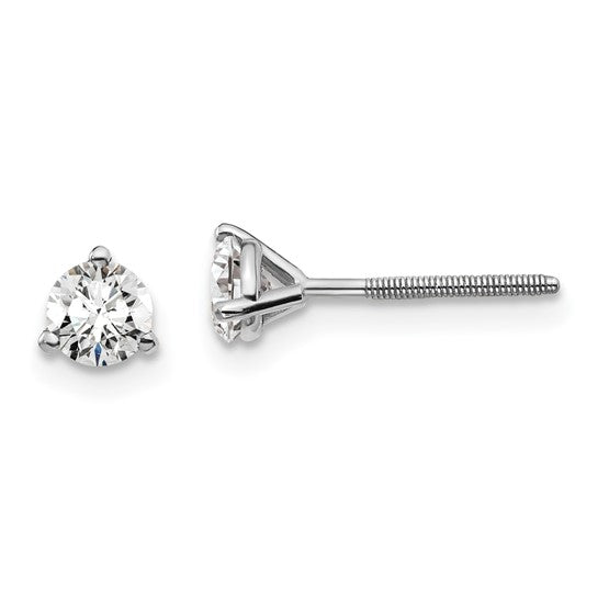 White Gold Martini Round Lab Grown Diamond Stud Earrings