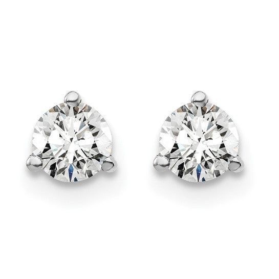 White Gold Martini Round Lab Grown Diamond Stud Earrings