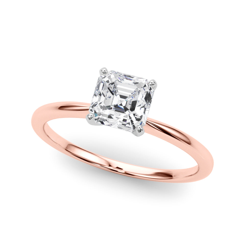 Petite Asscher Solitaire Engagement Ring