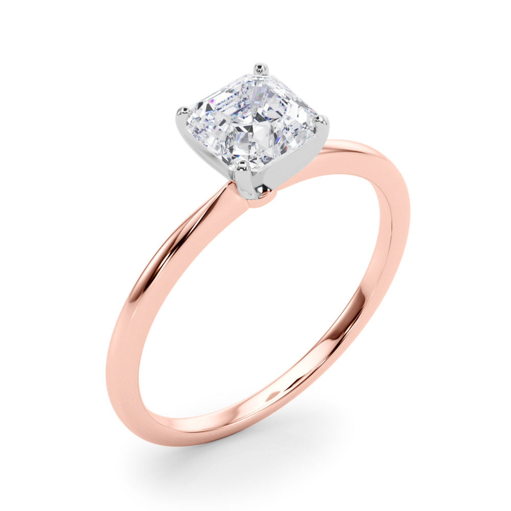 Petite Asscher Solitaire Engagement Ring