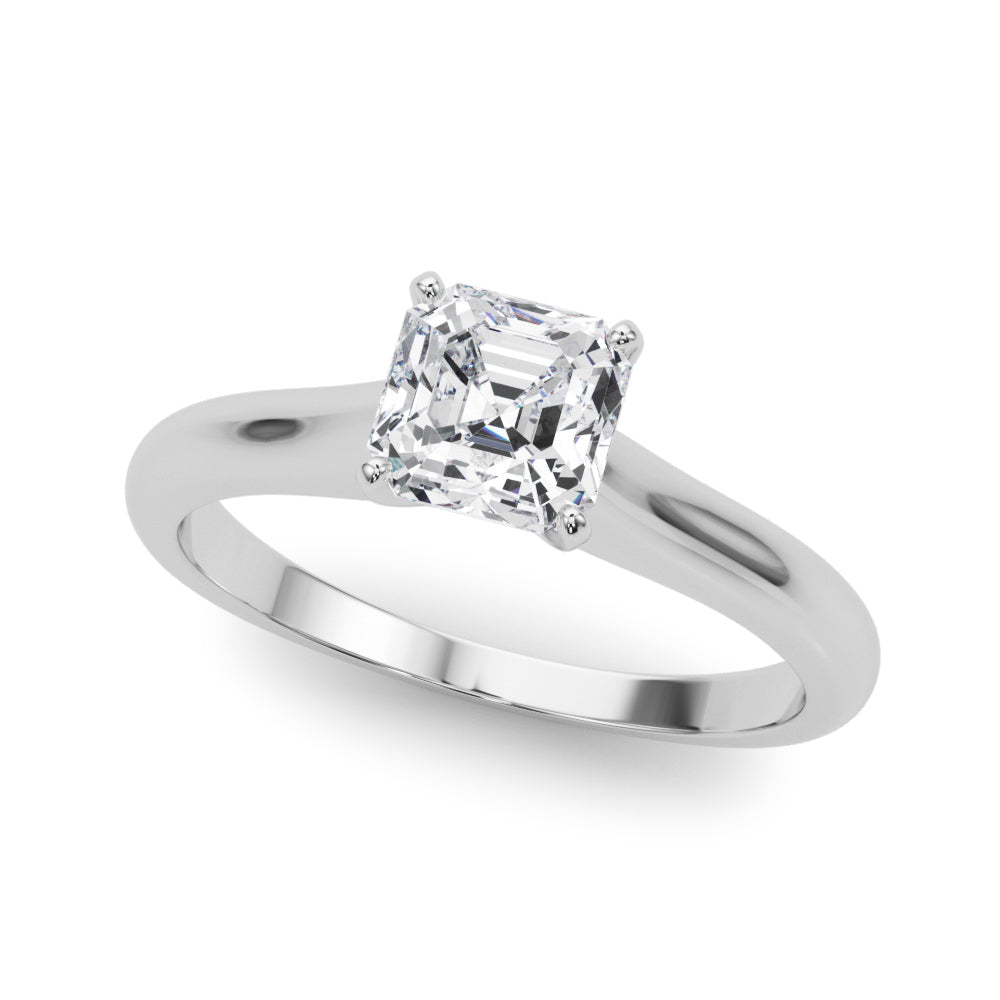 Cathedral Asscher Solitaire Engagement Ring