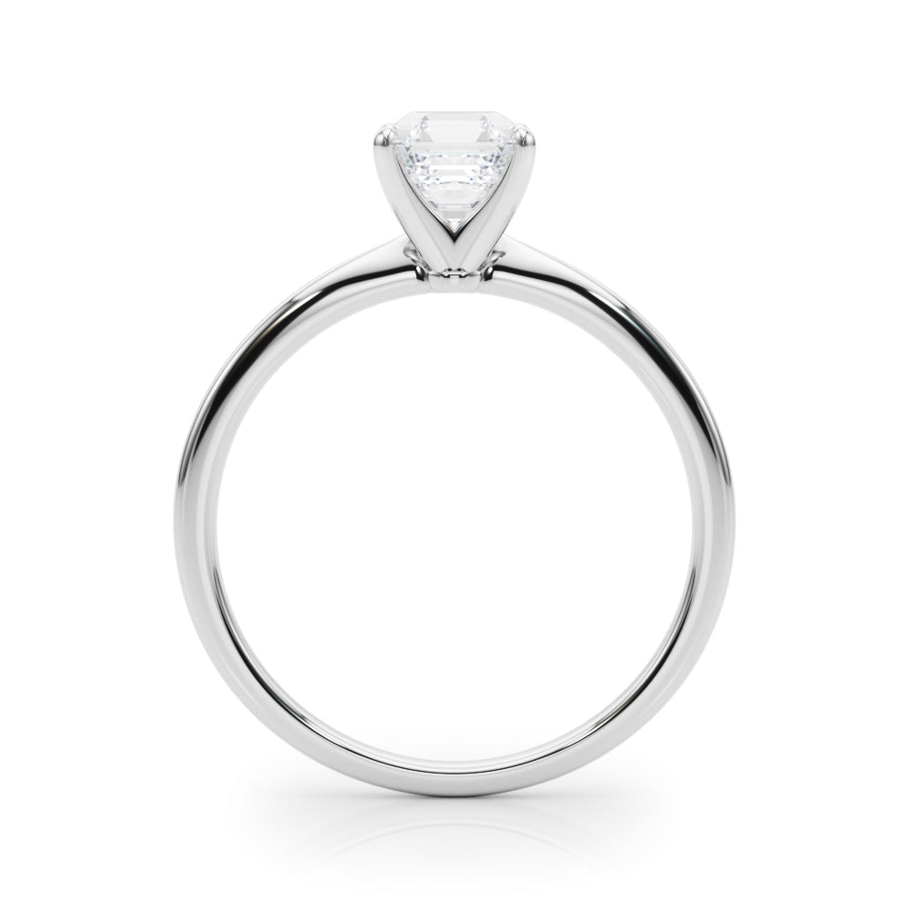 Petite Asscher Solitaire Engagement Ring