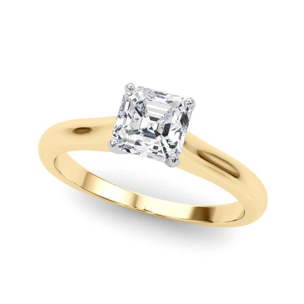 Cathedral Asscher Solitaire Engagement Ring