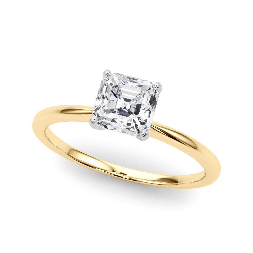 Petite Asscher Solitaire Engagement Ring