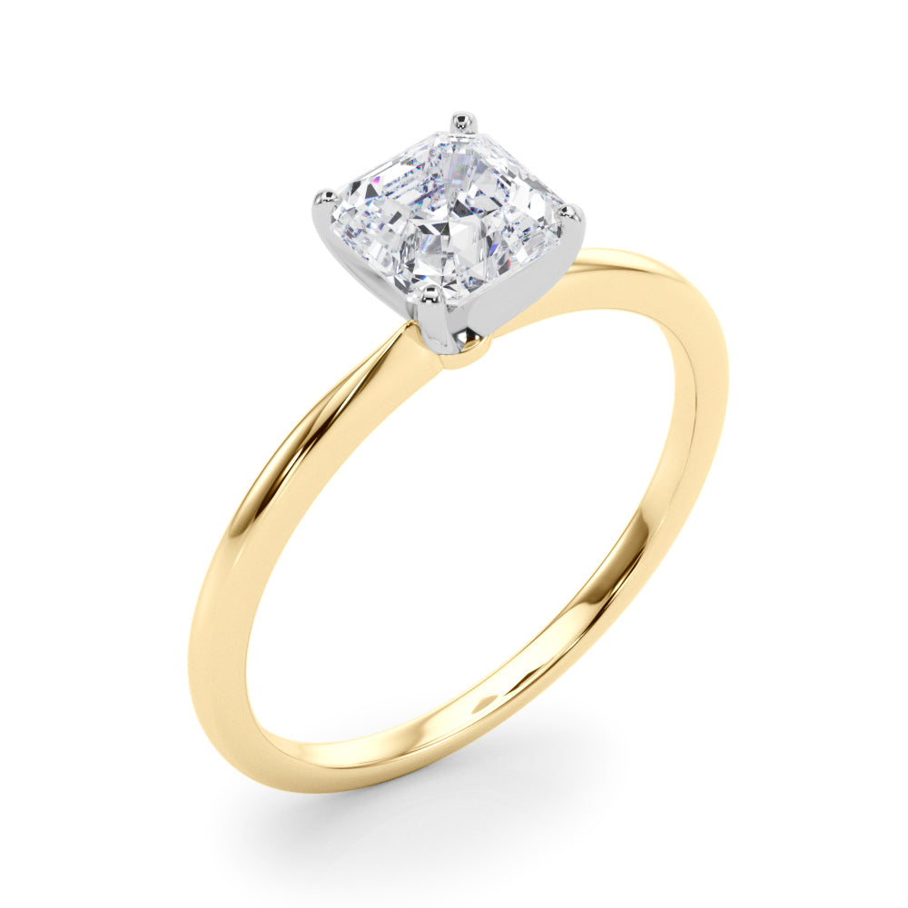 Petite Asscher Solitaire Engagement Ring