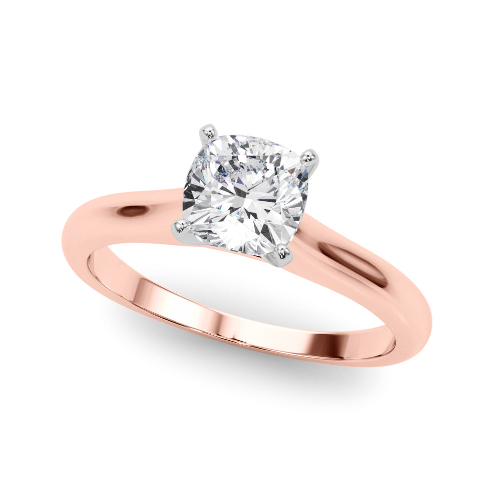 Cathedral Cushion Solitaire Engagement Ring