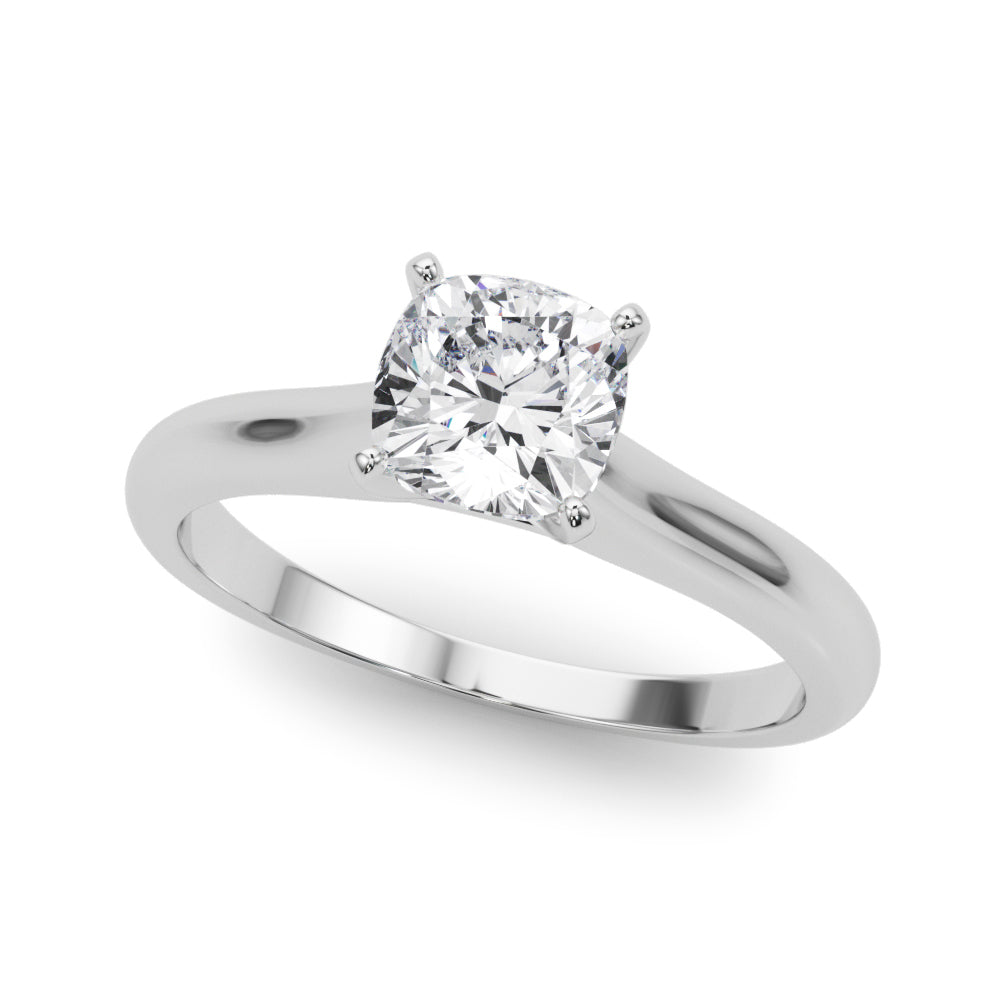 Cathedral Cushion Solitaire Engagement Ring