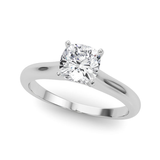 Cathedral Cushion Solitaire Engagement Ring