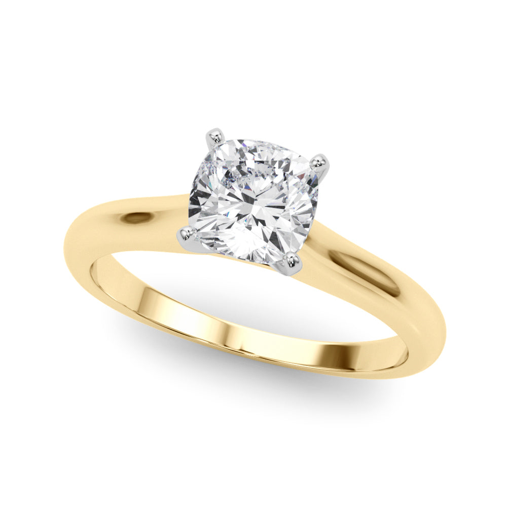 Cathedral Cushion Solitaire Engagement Ring