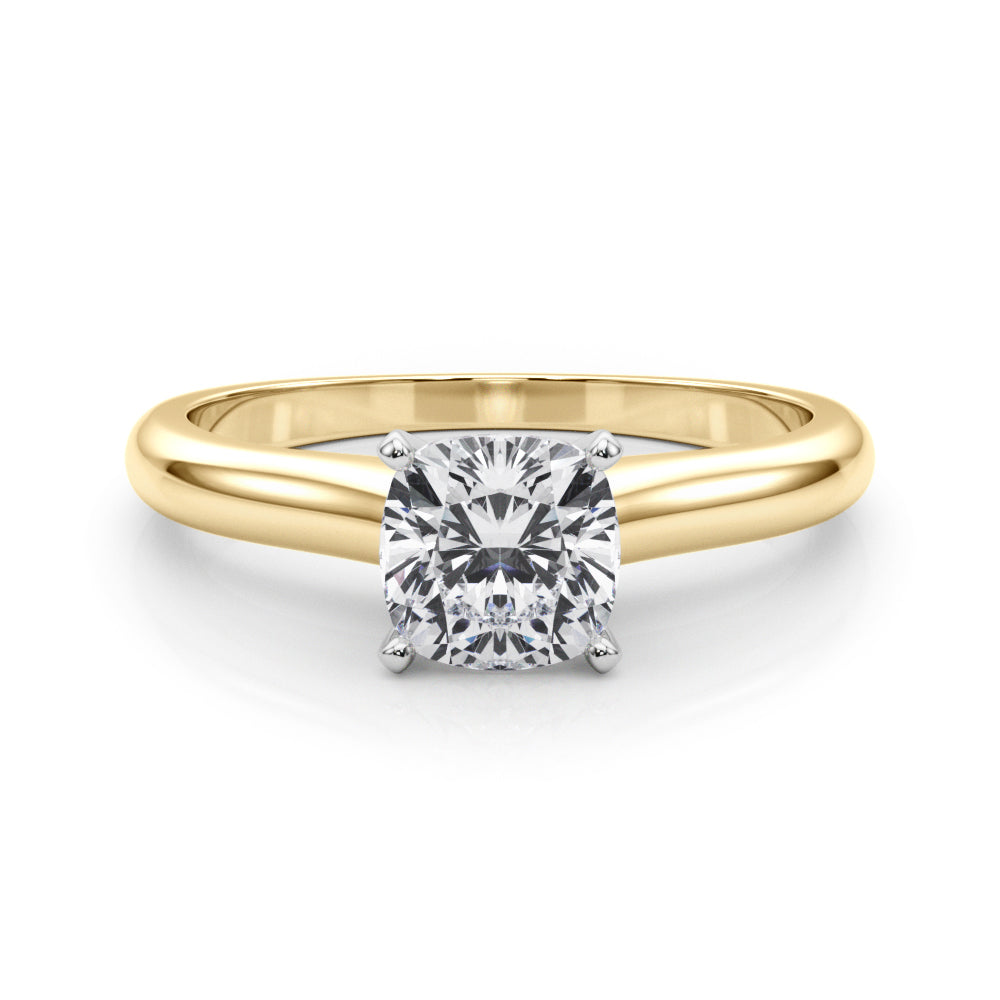 Cathedral Cushion Solitaire Engagement Ring