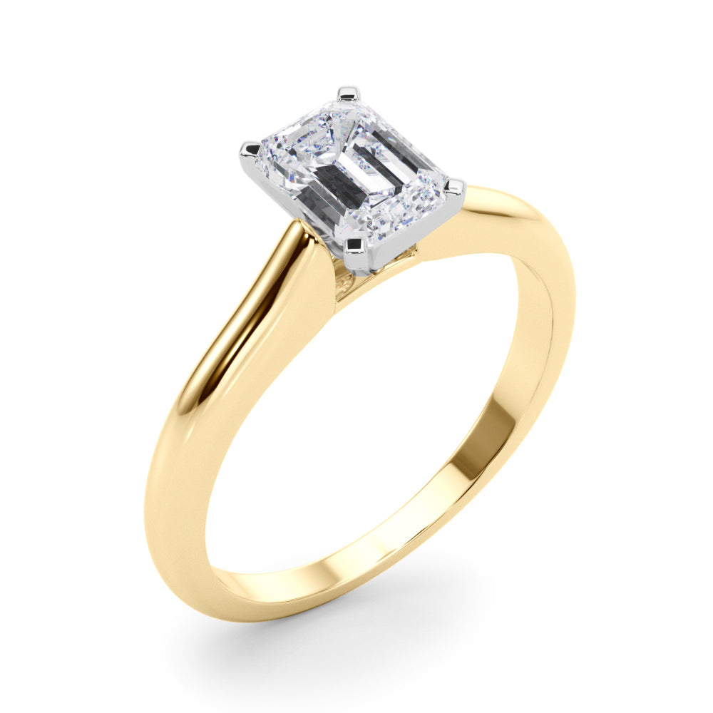 Cathedral Emerald Solitaire Engagement Ring