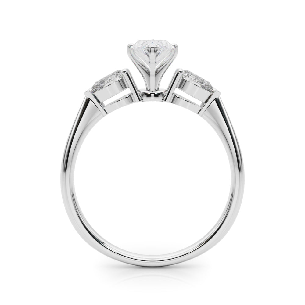 3 Stone Marquise with Pear Side Accent Engagement Ring