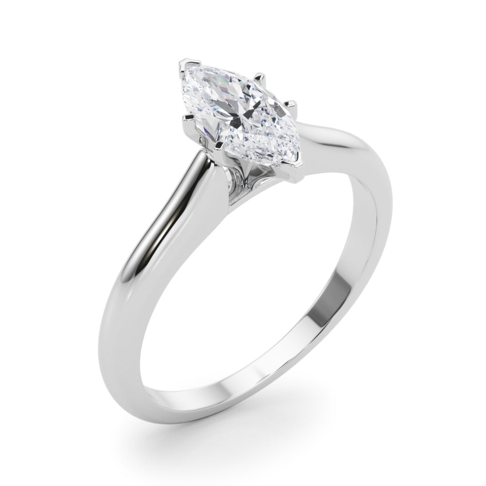 Cathedral Marquise Solitaire Engagement Ring