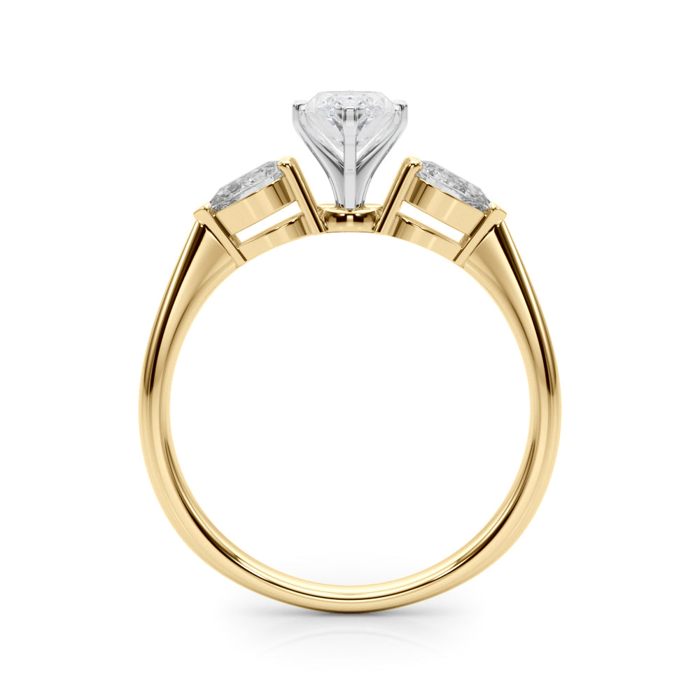 3 Stone Marquise with Pear Side Accent Engagement Ring