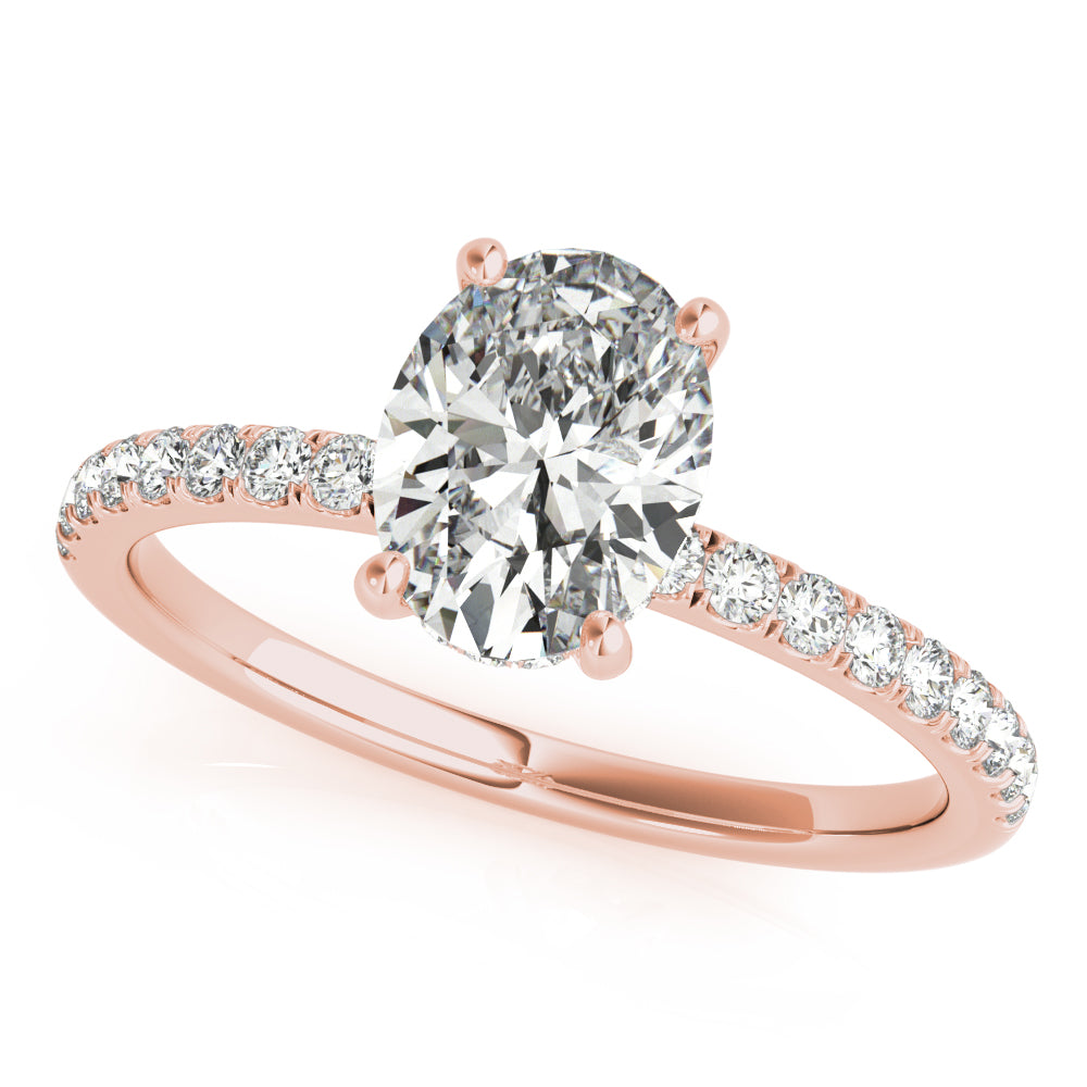 Oval Demi Hidden Halo Engagement Ring