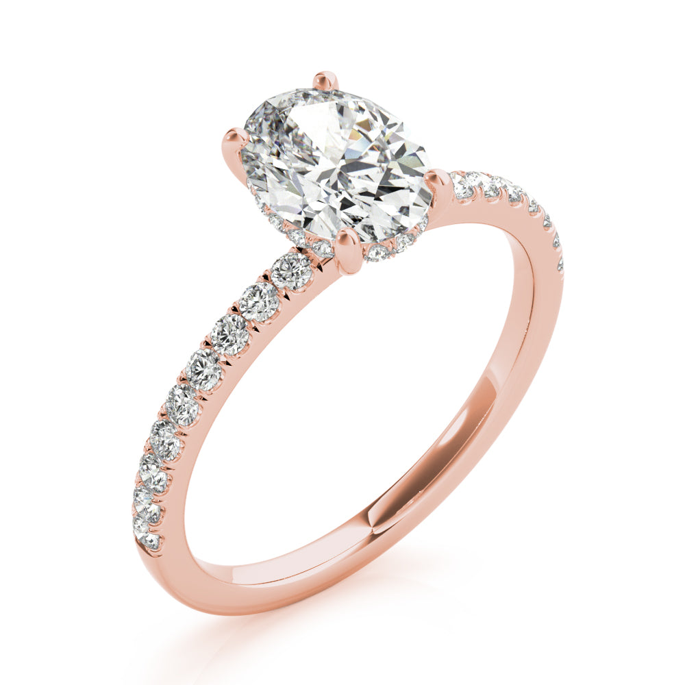 Oval Demi Hidden Halo Engagement Ring