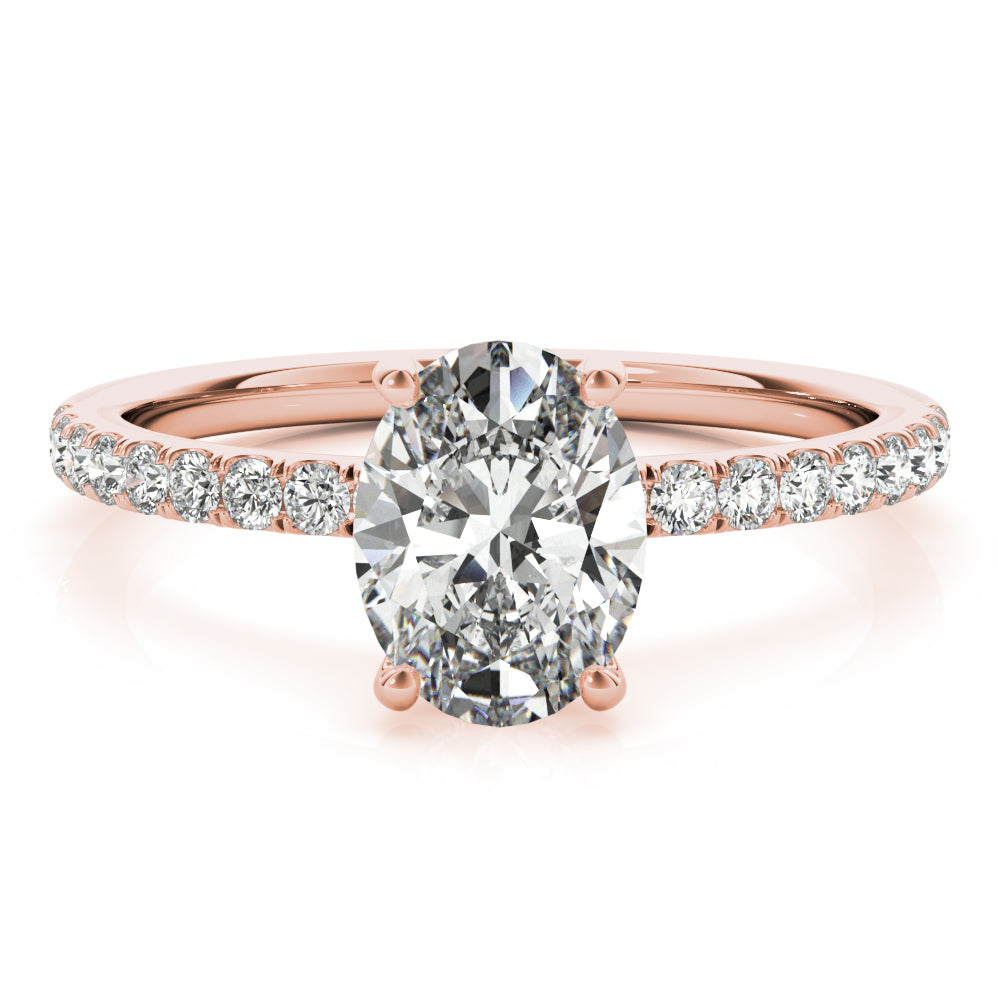 Oval Demi Hidden Halo Engagement Ring