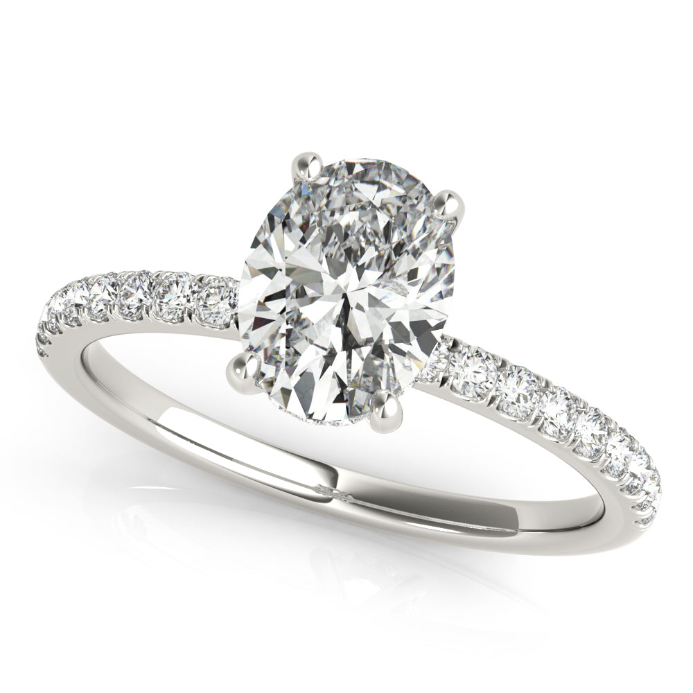 Oval Demi Hidden Halo Engagement Ring