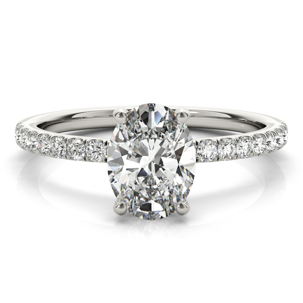 Oval Demi Hidden Halo Engagement Ring