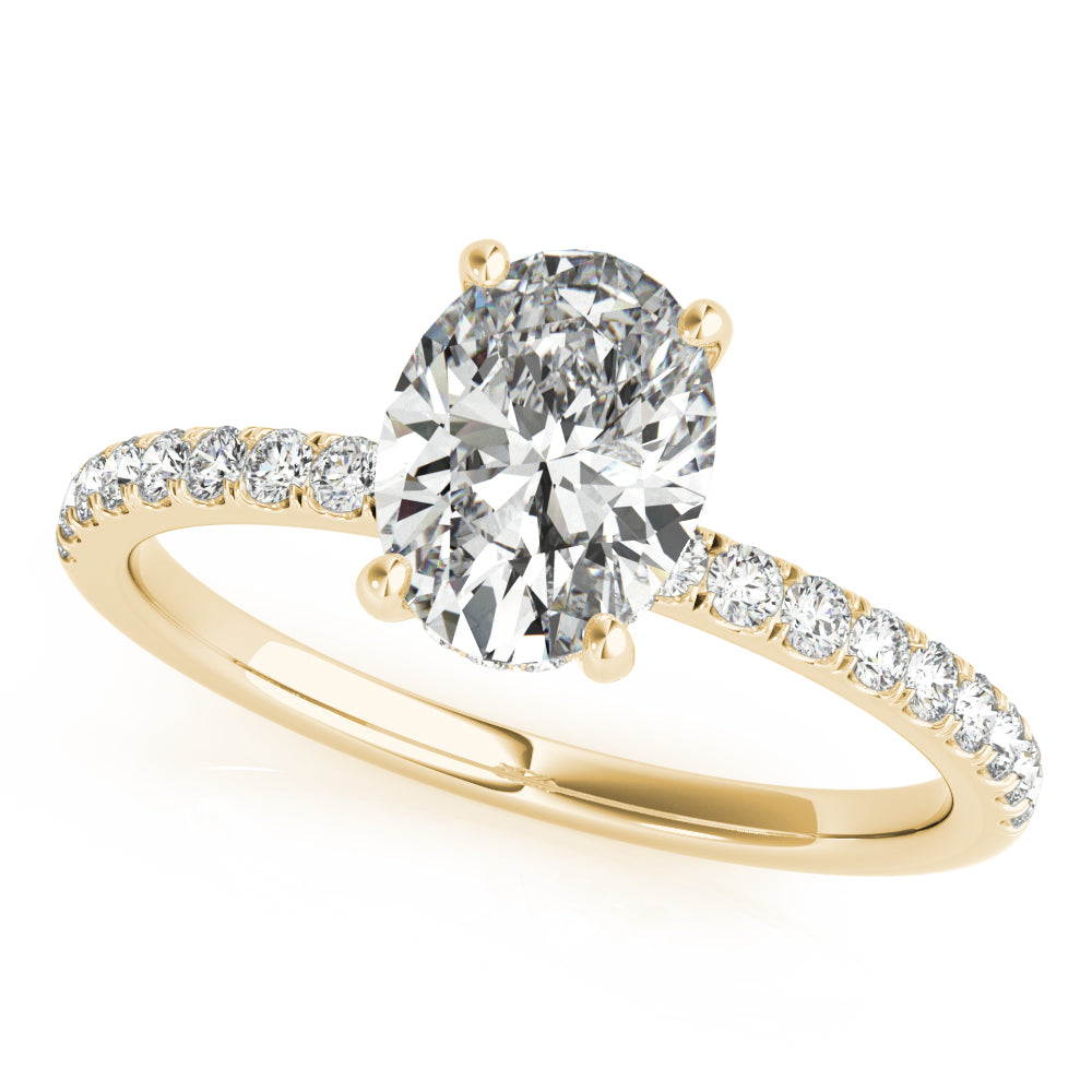 Oval Demi Hidden Halo Engagement Ring