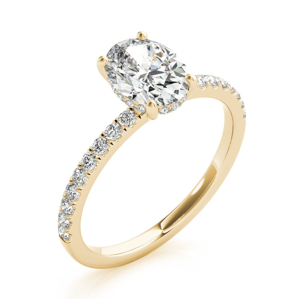 Oval Demi Hidden Halo Engagement Ring