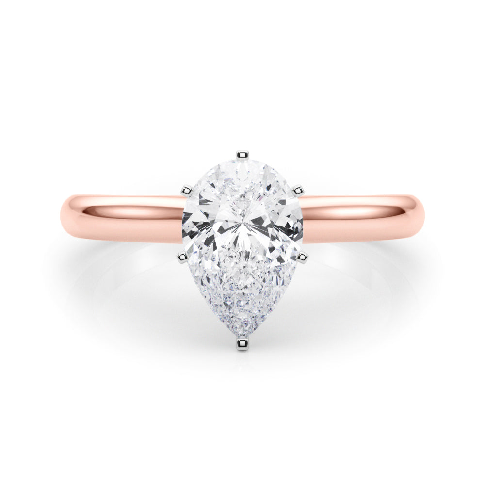 Cathedral Pear Solitaire Engagement Ring