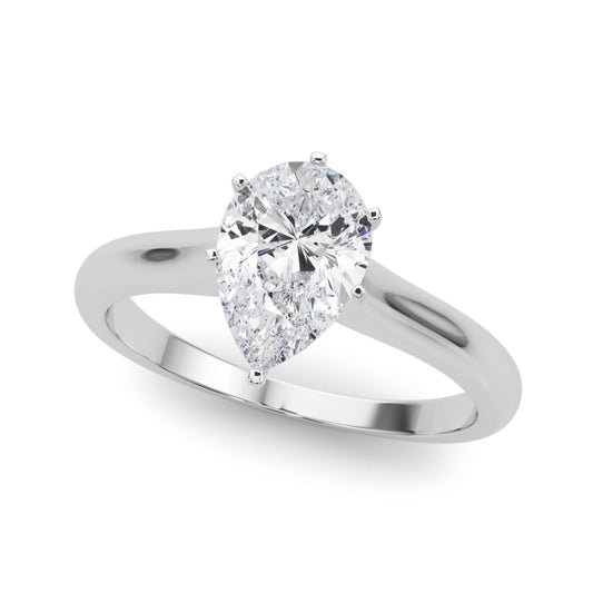 Cathedral Pear Solitaire Engagement Ring