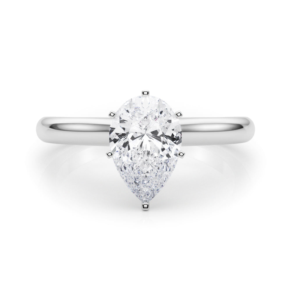 Cathedral Pear Solitaire Engagement Ring