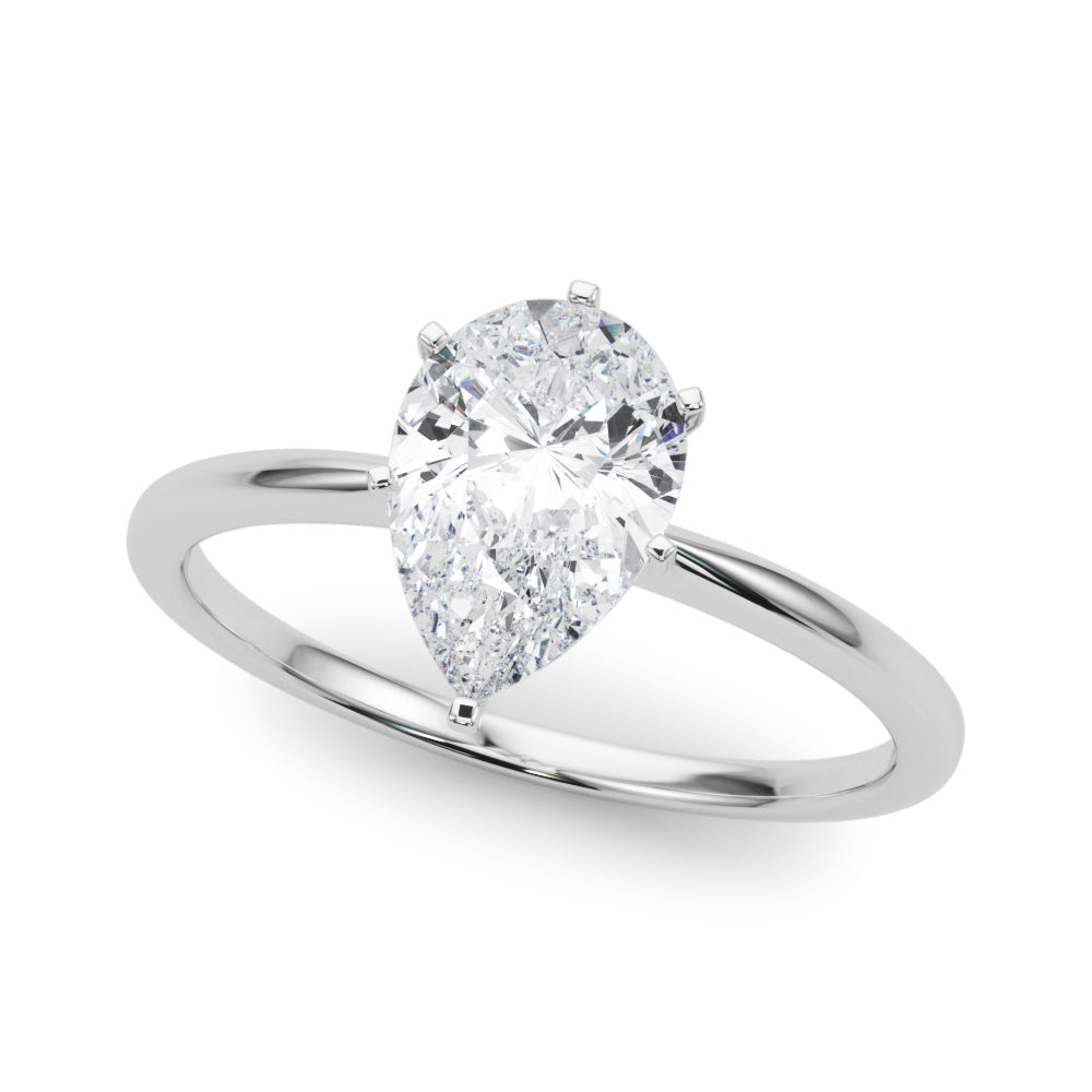 Petite Pear Solitaire Engagement Ring