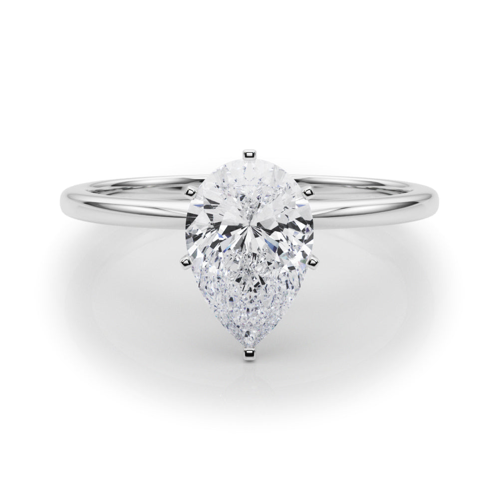 Petite Pear Solitaire Engagement Ring