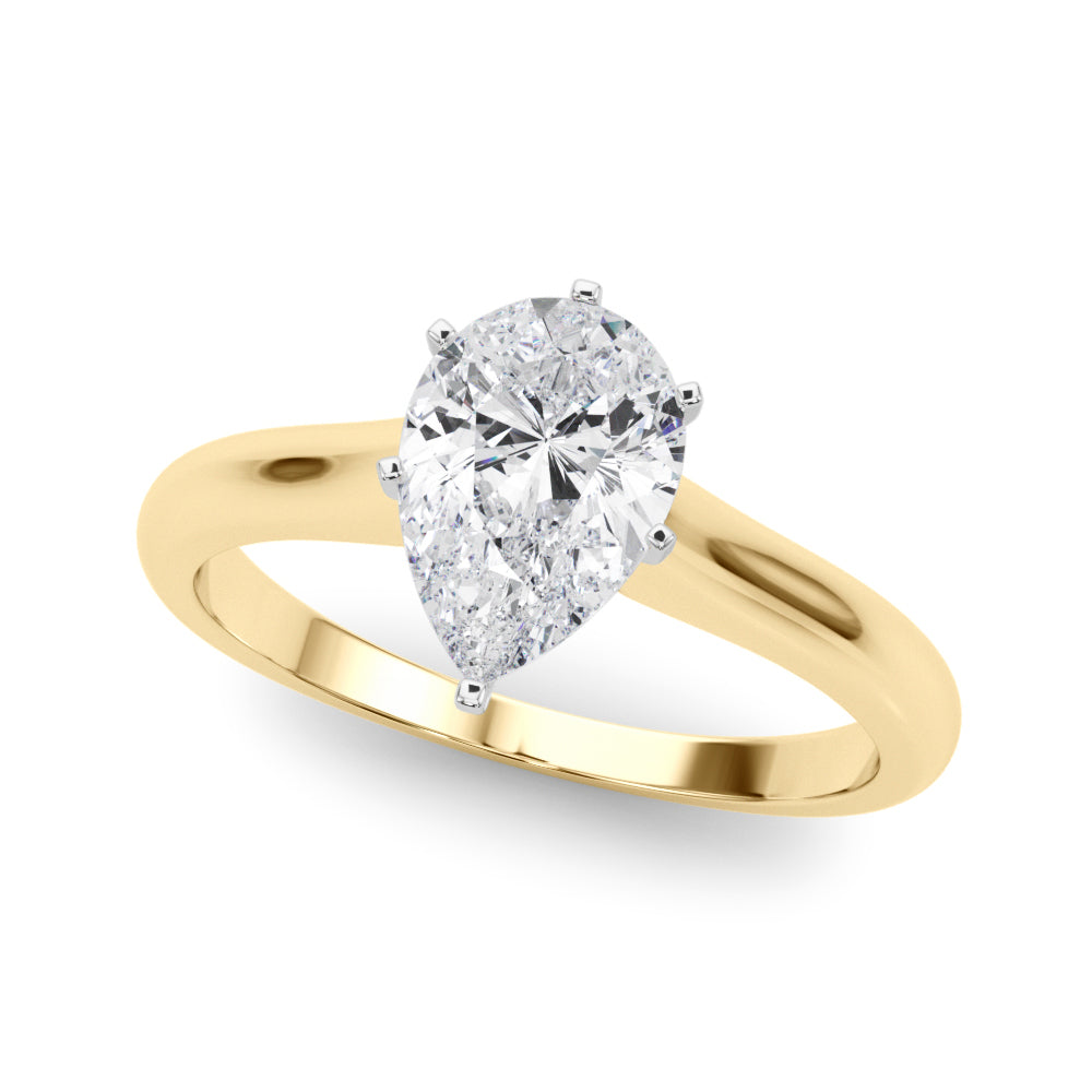 Cathedral Pear Solitaire Engagement Ring