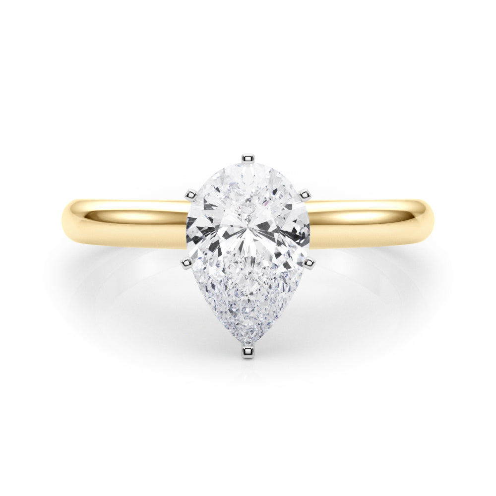 Cathedral Pear Solitaire Engagement Ring